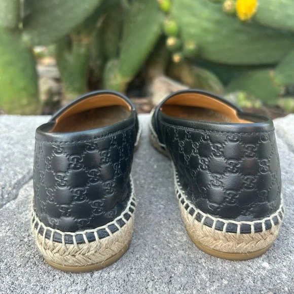 Gucci Black Leather Espadrilles - Picture 4 of 6